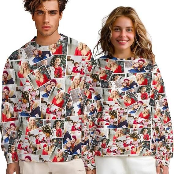 Custom Face Sweatshirts for Men Women Funny Sweatshirt Personalized Ugly Christmas Sweaters Gift