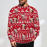 Xmas Special-Custom Mens Ugly Christmas Sweater Personalized Face Sweathirt Jumpers Funny Knitted Pullover Tops Xmas Novelty Sweaters