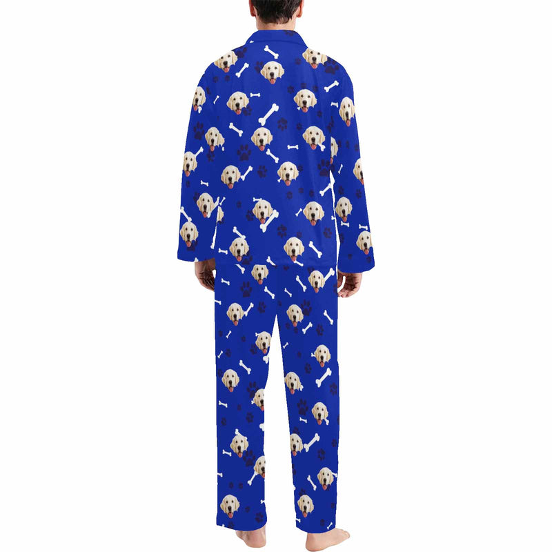 Custom Face Pajama Sets Personalized My Pet Dog Face Sleepwear for Men