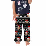 Custom Face Pajamas Black Soft Pajama Pants For Christmas Pajama Pants with Faces