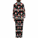 Custom Face Pajamas Sets Black Christmas Family Matching Nightwear Custom Pjs