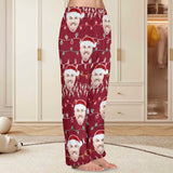 Flannel Pajama Pants Coral Fleece Custom Face Pajamas Lights Soft Pajama Pants For Christmas