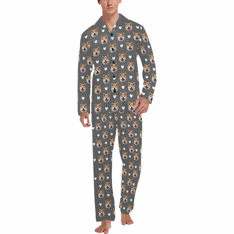 Custom Face Pajama Sets Pet Face on Men's Sleepwear Pajamas with Pet Picture