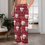 Flannel Pajama Pants Coral Fleece Custom Face Pajamas Lights Soft Pajama Pants For Christmas