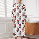 Custom Face Flannel Covered Robe Unisex Blanket Sleepwear Personalized Pajama