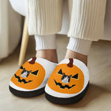 Halloween Custom Pet Face Cotton Slippers For Adult&Kids Personalized Non-Slip Slippers Warm House Shoes