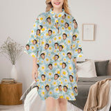 Custom Face Women's Button Nightdresses Nightgown for Women Sleepshirt Sleepwear Nightdress