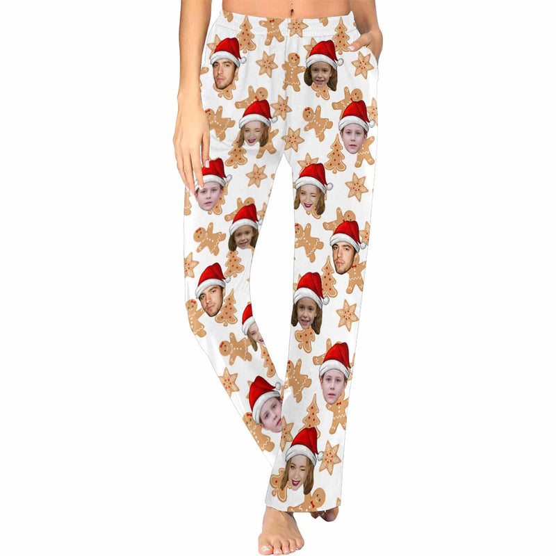 Custom Face Pajamas Cookies Soft Pajama Pants For Christmas Pajama Pants with Faces