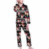 Custom Face Pajamas Sets Black Christmas Family Matching Nightwear Custom Pjs