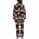 Custom Face Pajamas Sets Black Christmas Family Matching Nightwear Custom Pjs