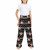 Custom Face Pajamas Black Soft Pajama Pants For Christmas Pajama Pants with Faces