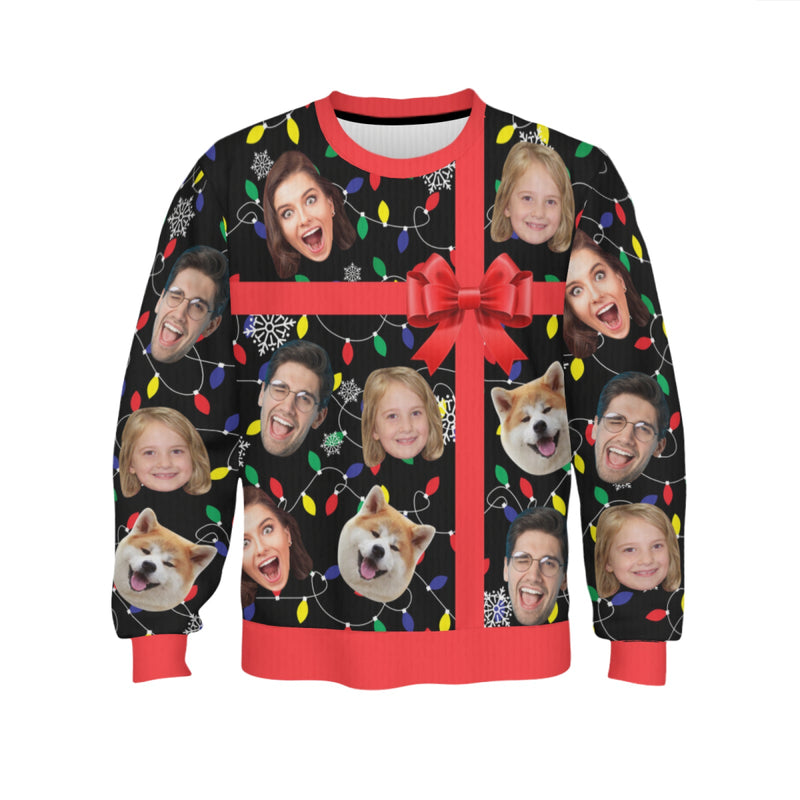 Custom Face Gift Sweater for Family Christmas Ugly Sweater Xmas Party  Personalized Photo Ugly Sweater