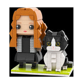 Full Body Customizable Brick Figures Personalized Brick Figures with Cat Small Particle Block Toy