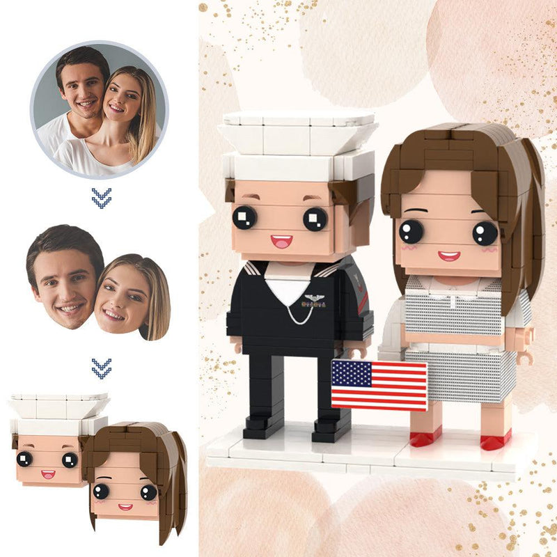 Wedding Gifts American Weddings Brick Figures Customizable Head 2 People Custom Brick Figures