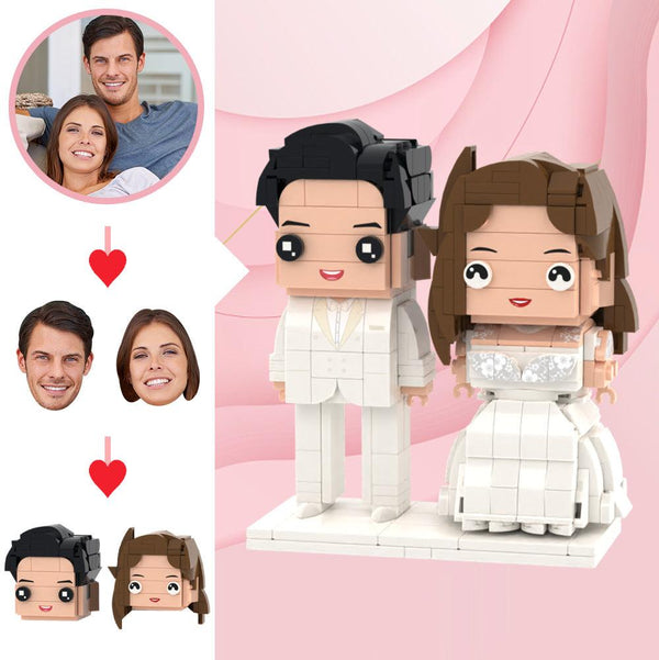 Romantic Wedding Gifts Custom 2 People Brick Figures Custom Head Brick Figures Small Particle Block Toy