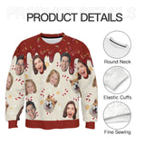 Custom Face Cake Sweater for Family Christmas Ugly Sweater Xmas Party Personalized Photo Ugly Sweater