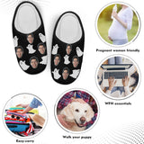 Halloween Custom Face Ghost Cotton Slippers For Adult&Kids Personalized Non-Slip Slippers Warm House Shoes