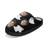 Halloween Custom Face Ghost Cotton Slippers For Adult&Kids Personalized Non-Slip Slippers Warm House Shoes