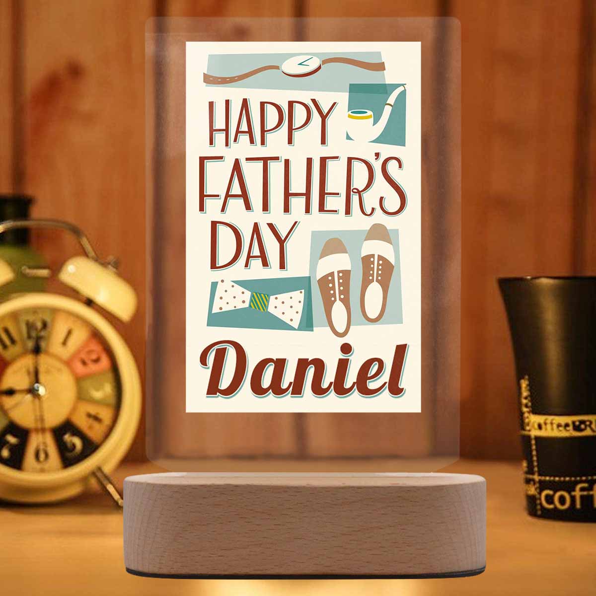 Custom Name Happy Father's Day Clear Acrylic Plaque