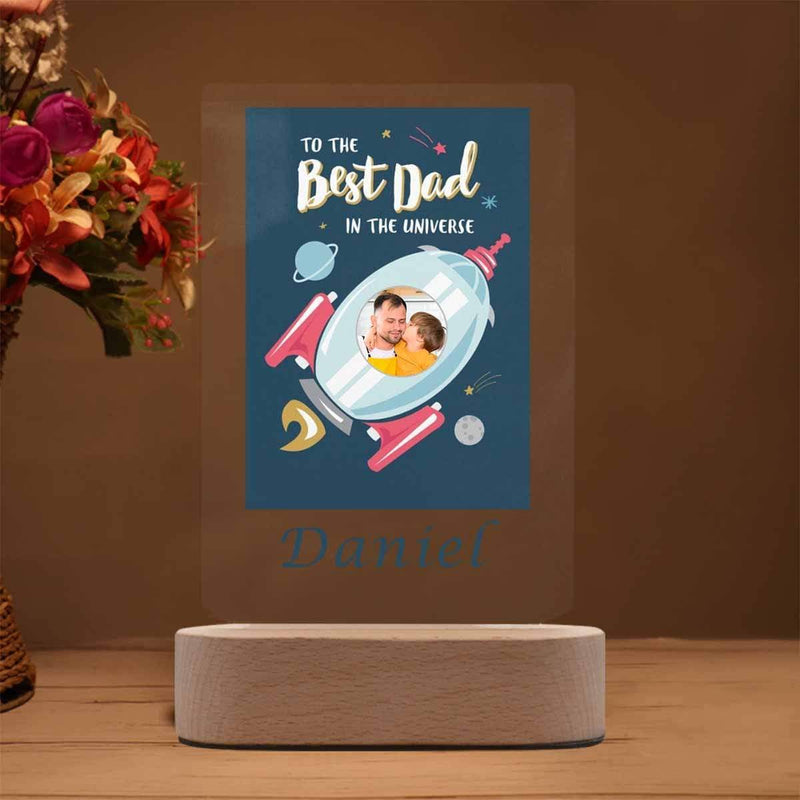 Custom Photo&Name Rocket Clear Acrylic Plaque