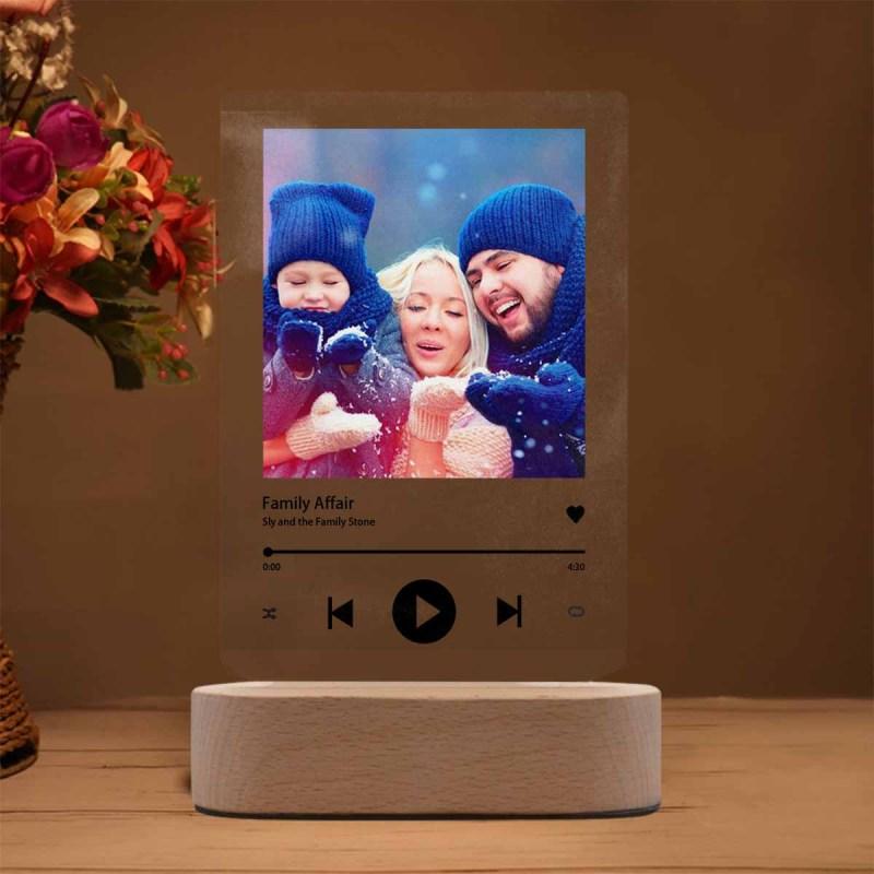 Custom Photo&Song Title&Artist Name Family Clear Acrylic Music Plaque