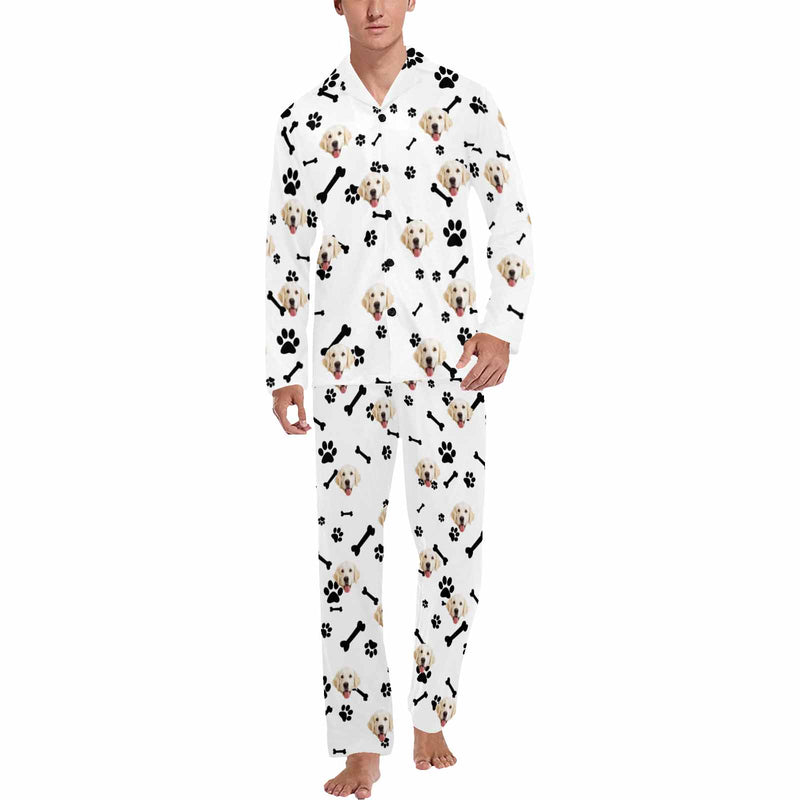 Custom Face Pajama Sets Personalized My Pet Dog Face Sleepwear for Men