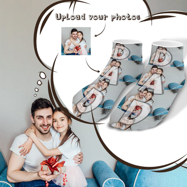 Father's Day-Custom Photo Stitching Dad Socks Low Cut Ankle Socks