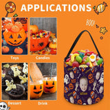 Custom Face&Name Pumpkin Head Little Devil Halloween Candy Bucket Halloween Basket Trick or Treat Bags Reusable Tote Bag Pumpkin Candy Gift Baskets for Kids Party