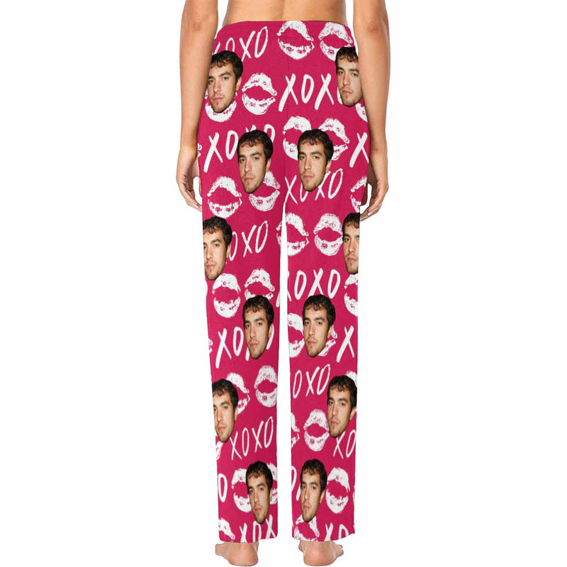 Custom Face Pajama Pants XOXO Sleepwear for Women & Men Valentine's Day Gift For Her Him