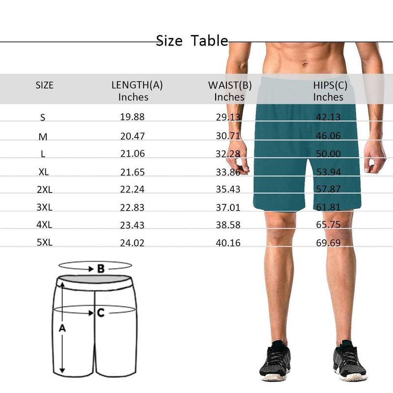 Custom Face Black and White Personalized Photo Men's Elastic Beach Shorts