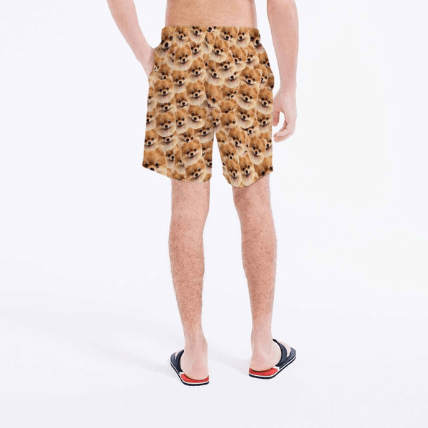 Custom Face Dog Personalized Photo Men's Elastic Beach Shorts