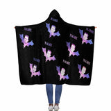 Custom Face&Name Bat Flannel Hooded Blanket