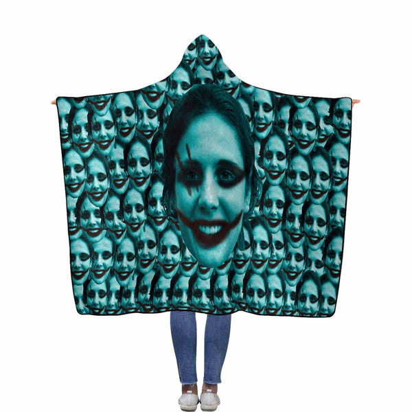 Custom Face Smash Horror Flannel Hooded Blanket