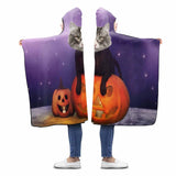 Custom Face Stars Pumpkin Hooded Blanket