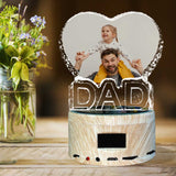 Customized Photo Gift Personalized Bluetooth Crystal Photo Lamp with Bluetooth Wood Base Anniversary Gift