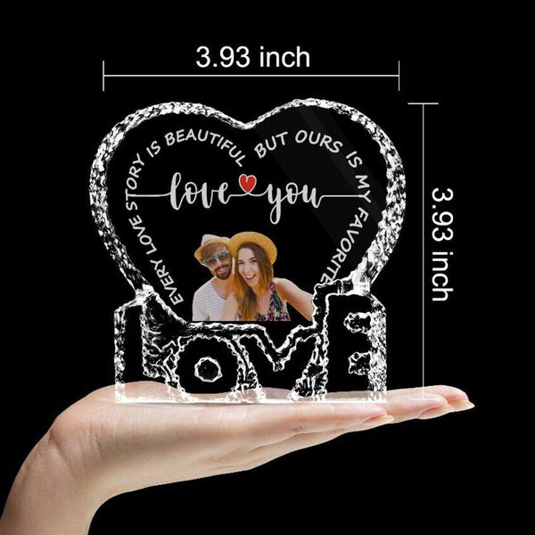 Customized Theme Photo Gift Personalized Bluetooth Crystal Photo Lamp with Bluetooth Wood Base Anniversary Gift