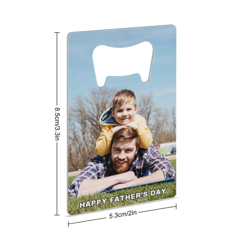 Custom Photo&Text Bottle Opener - Fathers Day Gift - Personalized Barware Beer Opener Gift for Dad/Him