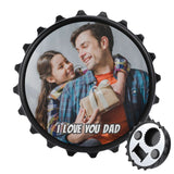 Custom Photo&Text Bottle Opener/Fridge Magnets - Love Dad Fathers Day Gift - Personalized Barware Beer Opener Gift for Dad/Him