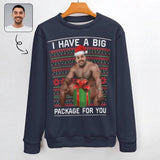 Custom Custom Boyfriend Face V-Neck Sweater for Women Ugly Christmas Sweater Long Sleeve Lightweight Sweater Tops - YesCustom