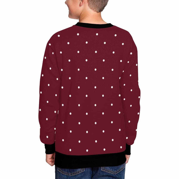 Custom Custom Face Christmas Hat Kids' All Over Print Fuzzy Sweatshirt - YesCustom