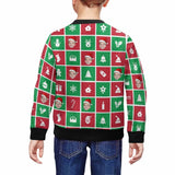 Custom Custom Face Christmas Lattice Kid's Crewneck Sweatshirt - YesCustom