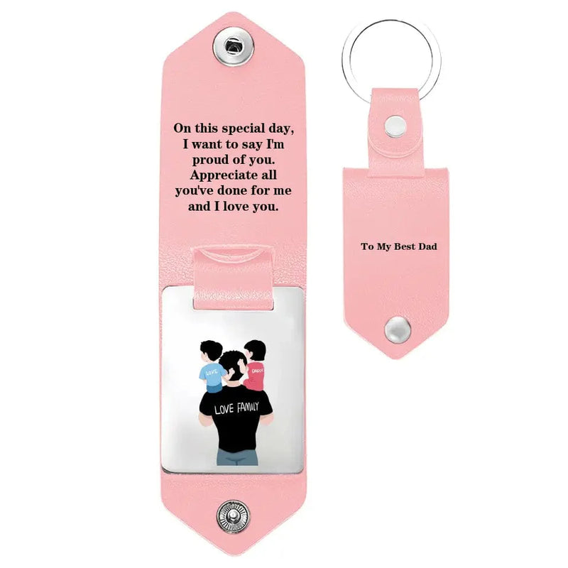 Custom Photo Unique Key Chain Personalized Gift to Dad