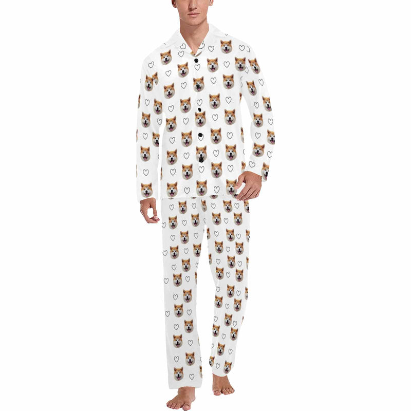 Custom Face Pajama Sets Pet Face on Men's Sleepwear Pajamas with Pet Picture