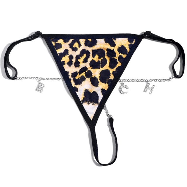 FacePajamas Women Underwear-1YN-SMT 1 / 1-5 letters Sexy Leopard Bikini Thong Custom Name Waist Chain for Women Personalized Fashion Crystal Letter Chain Body Jewelry Party Gift(DHL is not supported)