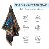 FacePajamas Beach Towel-2ML-SDS 31''x51'' Custom Photo Father's Day Double-faced Pile Beach Towel