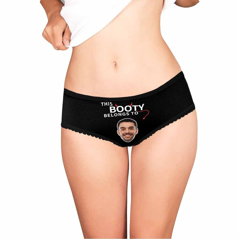 FacePajamas Women Underwear Black / XS Custom Face Briefs Personalized Booty Belongs to You Panties Underwear with Photo Women's High-cut Briefs