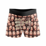 FacePajamas Men Underwear Custom Boxers Personalized Underwear with Face Custom Brown Hand Men's All-Over Print Boxer Briefs