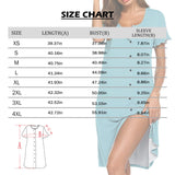 FacePajamas Pajama Dress Custom Dag Face Dog Bone Women's Nightshirt Short Sleeve Button Down Nightgown V-Neck Sleepwear Pajama Dress