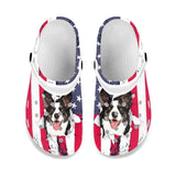 FacePajamas Hole Shoes-2ML-ZD Custom Face American Flag Hole Shoes Personalized Photo Clog Shoes Unisex Adult Funny Slippers (DHL is not supported)