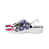 FacePajamas Hole Shoes-2ML-ZD Custom Face American Flag Hole Shoes Personalized Photo Clog Shoes Unisex Adult Funny Slippers (DHL is not supported)